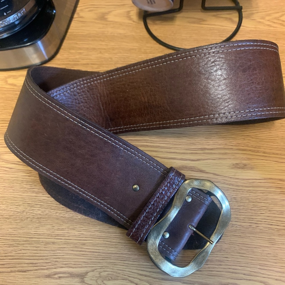 Chico's Rich Brown LeatherWide Belt